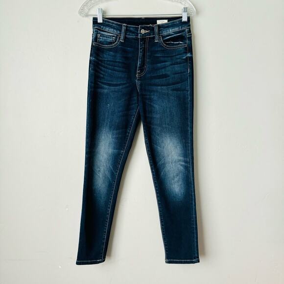 Bridge By Gly Distressed curvy High Rise Ankle dark wash Skinny Jeans woman’s 26 - Picture 1 of 11